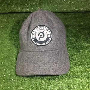 Peloton logo hat gray wool adjustable leather strap summer trendy minimalistic